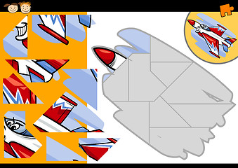 Image showing cartoon jet jigsaw puzzle game