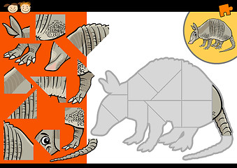 Image showing cartoon armadillo jigsaw puzzle game