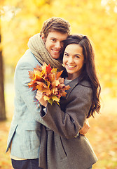 Image showing romantic couple in the autumn park