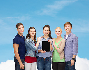 Image showing students showing blank tablet pc screen