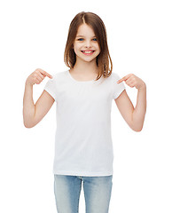 Image showing smiling little girl in blank white t-shirt