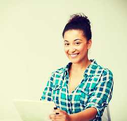 Image showing student girl with tablet pc