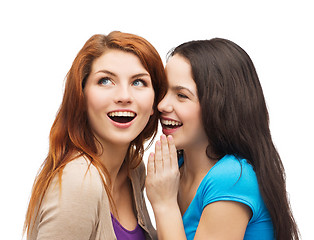 Image showing one girl telling another secret