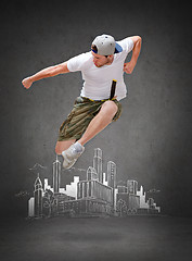 Image showing male dancer jumping in the air