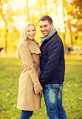 Image showing romantic couple in the autumn park