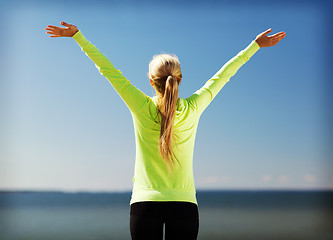 Image showing woman doing sports outdoors