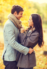 Image showing romantic couple in the autumn park