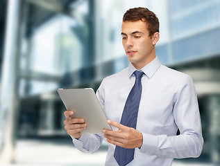 Image showing businessman with tablet pc