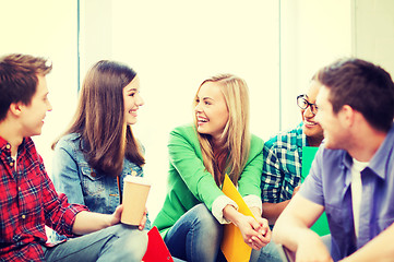 Image showing students communicating and laughing at school