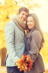 Image showing romantic couple in the autumn park