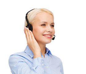 Image showing friendly female helpline operator