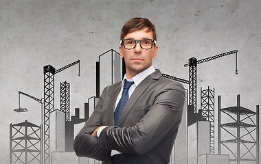 Image showing attractive businessman or teacher in glasses