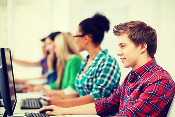 Image showing student with computer studying at school