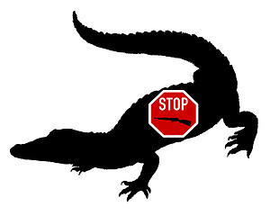 Image showing Stop shoot crocodile