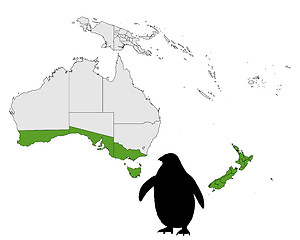 Image showing Little penguin range