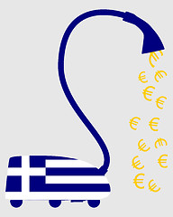 Image showing Greek vacuum cleaner with european euros