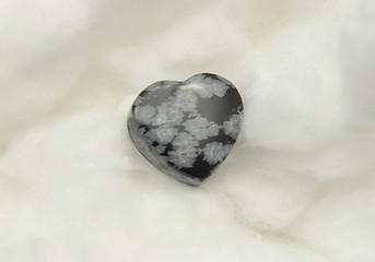 Image showing Snowflake obsidian on cotton