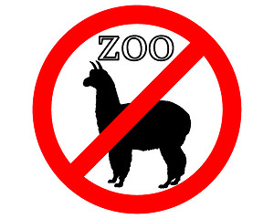 Image showing Alpaca in zoo prohibited