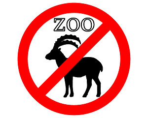 Image showing Alpine ibex in zoo prohibited