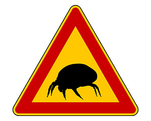 Image showing House dust mite warning sign
