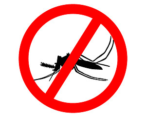 Image showing Prohibition sign for mosquitos on white background