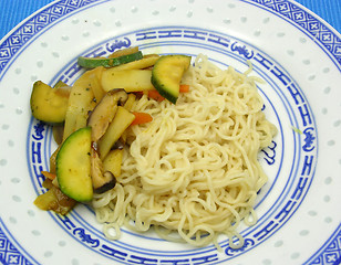 Image showing Asian dish arranged on an asian plate