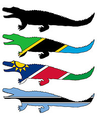 Image showing Nile crocodile flags