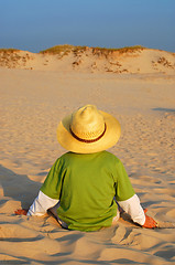 Image showing Boy and sand