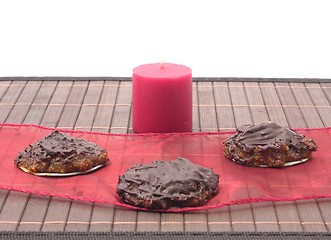 Image showing Selfmade gingerbreak and table decoration