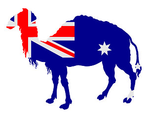 Image showing Flag of Australia with camel