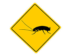 Image showing Cockroach warning sign