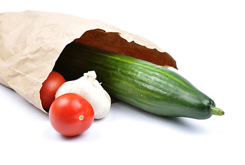 Image showing Vegetables in paper bag