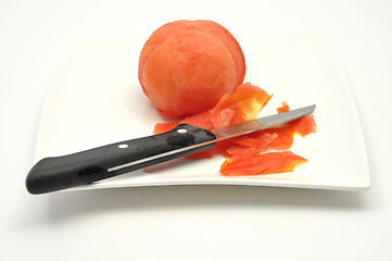 Image showing Tomato peeling