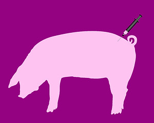 Image showing Swine gets an inoculation because of swine flu