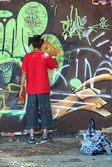 Image showing Graffiti painter