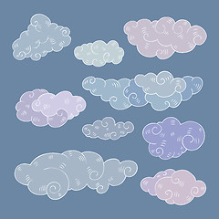 Image showing Vintage clouds set.