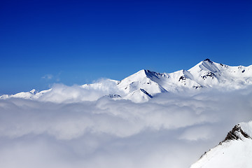 Image showing Mountains in clouds at nice day