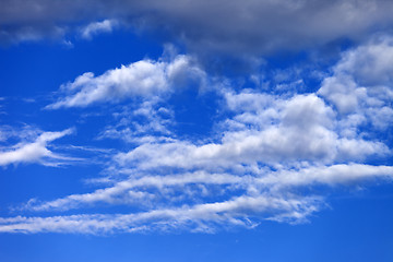 Image showing Beautiful blue sky with clouds