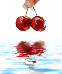 Image showing wet cherry