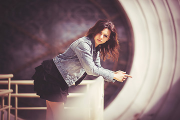 Image showing Girl on the Bridge