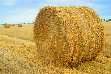 Image showing Field with straw bales