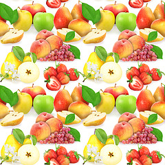 Image showing Seamless pattern with fruits and berries