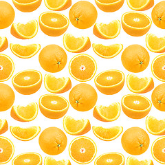 Image showing Seamless pattern of oranges