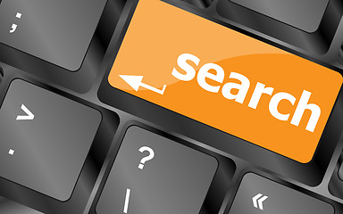 Image showing internet search engine key showing information hunt concept