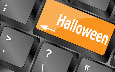 Image showing Halloween key on computer vector keyboard