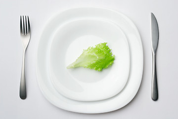 Image showing place setting with lettuce leaf 2