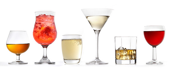 Image showing glasses of various drinks