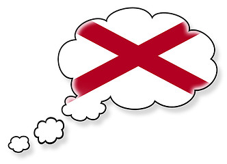 Image showing Flag in the cloud, isolated on white background