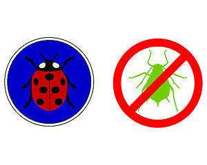 Image showing Aphid ladybird traffic signs