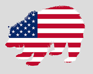 Image showing Grizzly in stars and stripes